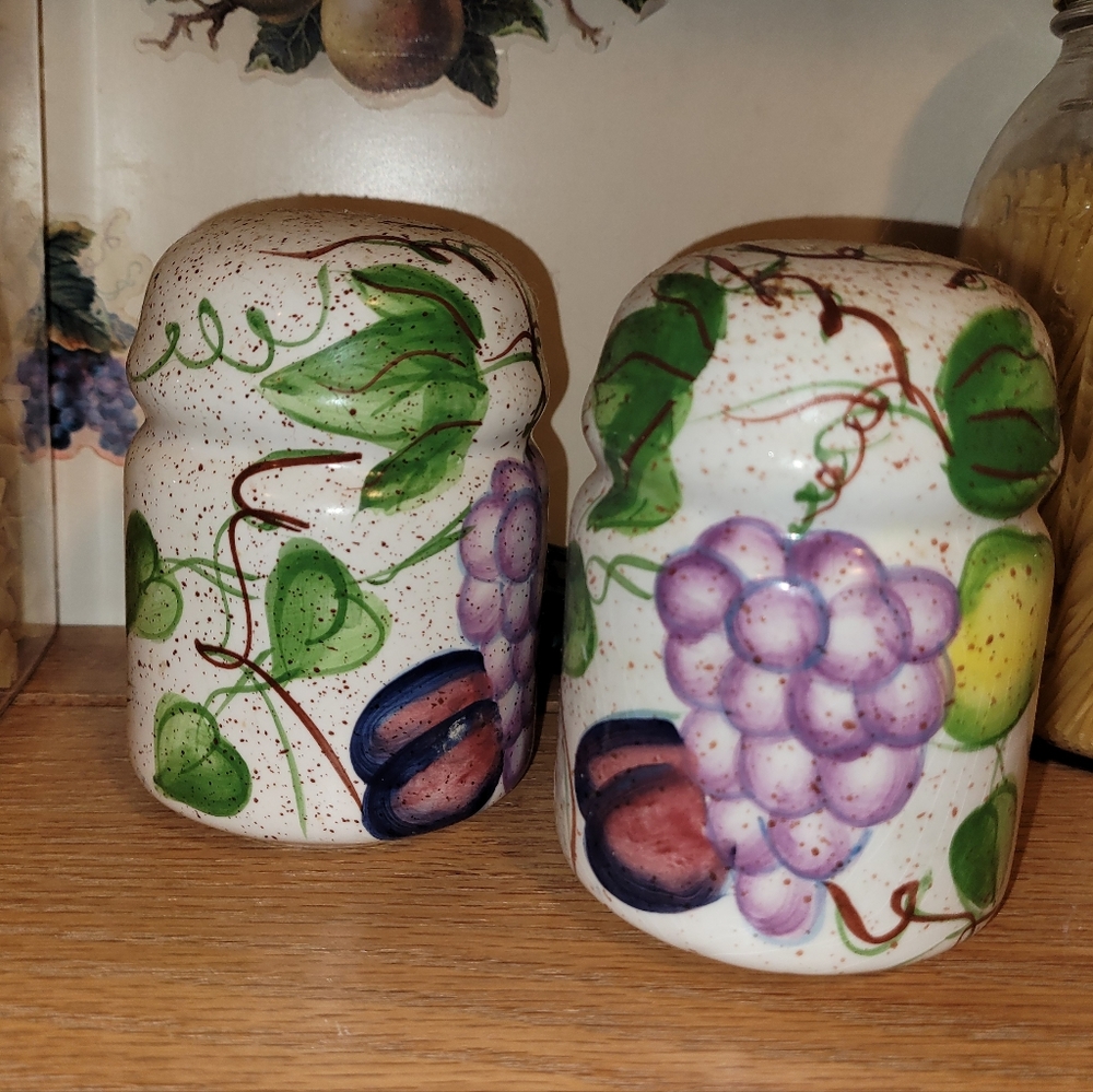Vintage Italy Jumbo Fruit Salt & Pepper Shakers, Ceramic